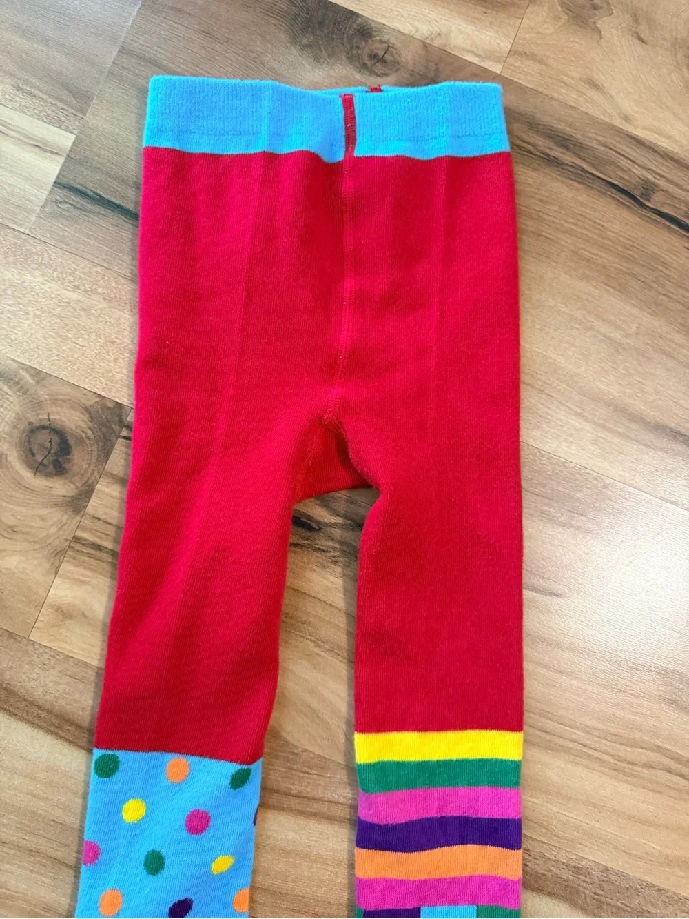 Spring Autumn Colorful‎ Kids Tights Size 8-9 Rainbow Patchwork Stockings Fun